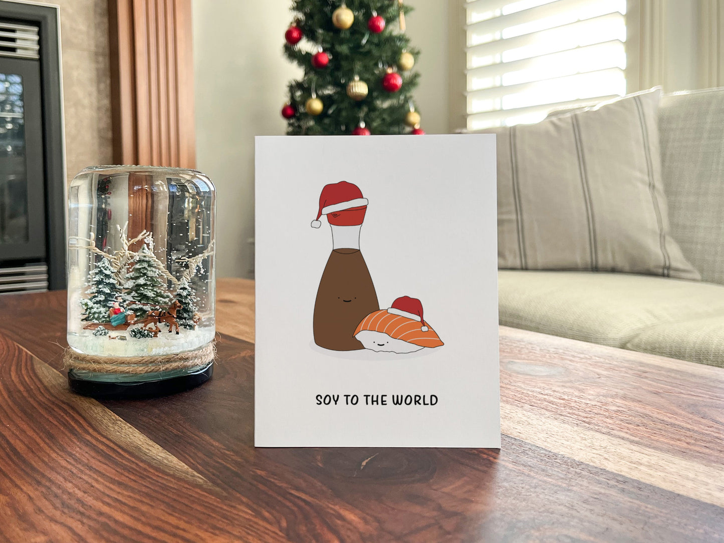 Sushi Soy Sauce Christmas Card