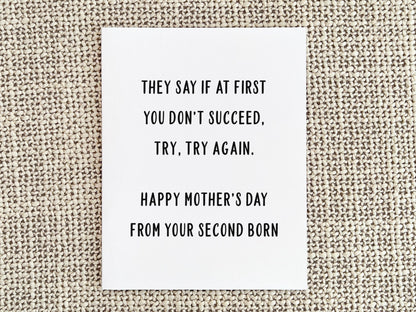 Funny Mother's Day Card, Mother's Day Gift for Mom