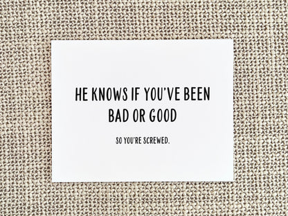 Funny Christmas Greeting Card, Christmas Gift for Him or Her