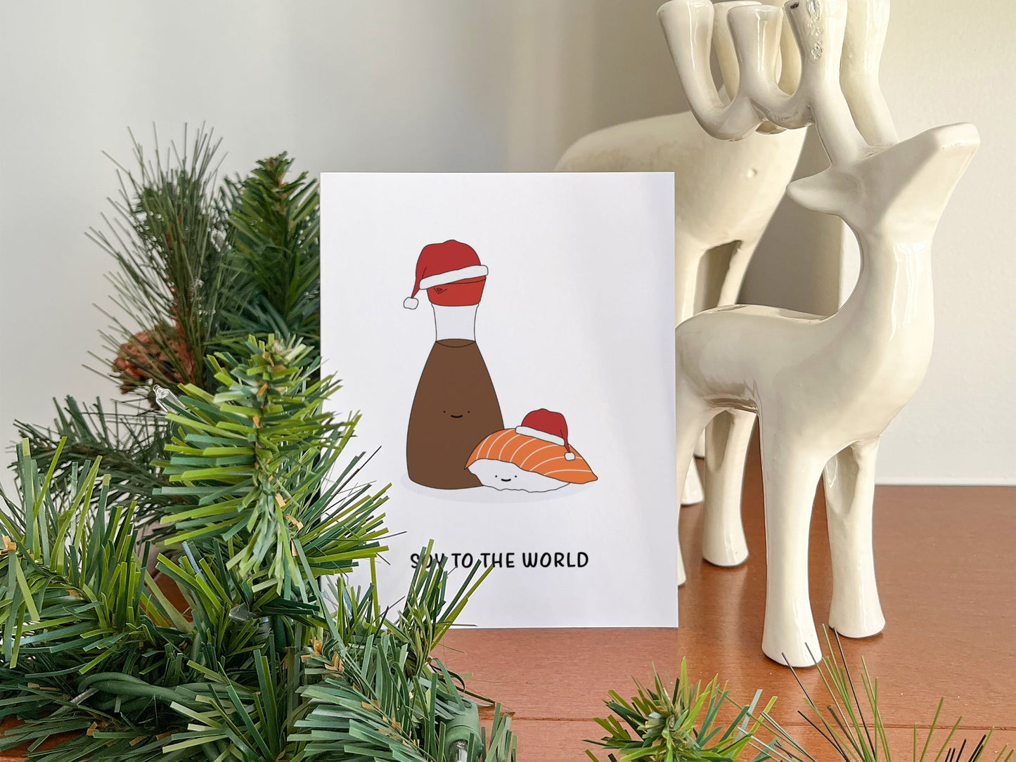 Sushi Soy Sauce Christmas Card