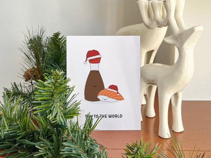 Sushi Soy Sauce Christmas Card