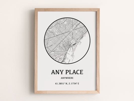 Custom Map Art Print, Personalized Map Wall Art Gift