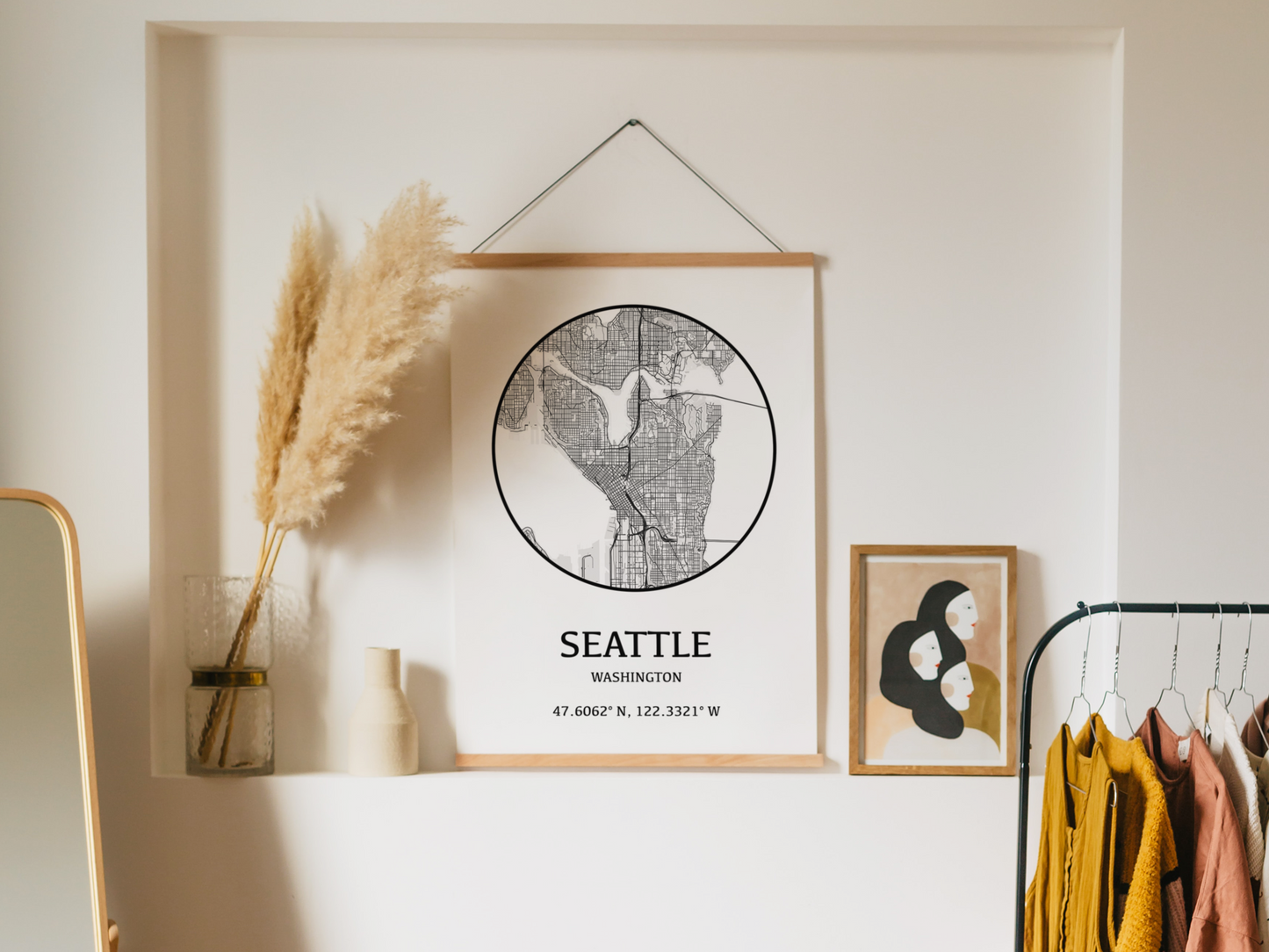 Custom Map Art Print, Personalized Map Wall Art Gift