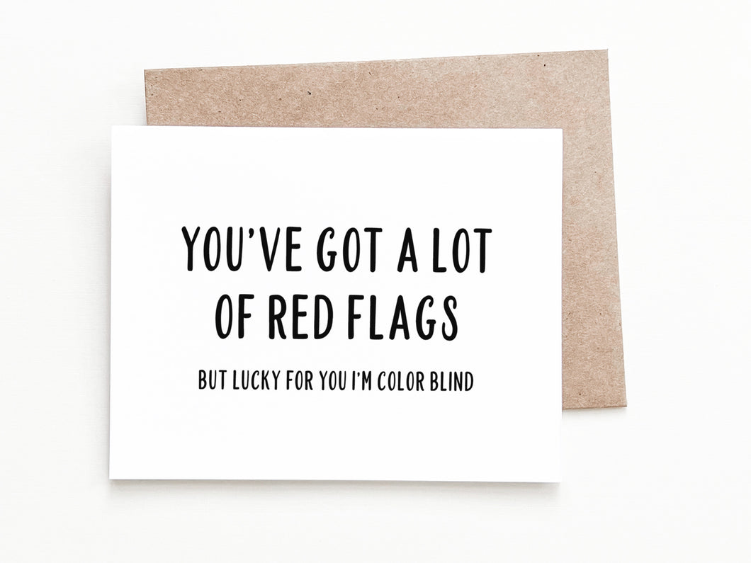 Red Flags Anniversary Card