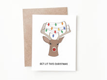 Load image into Gallery viewer, Reindeer Lights Christmas Card

