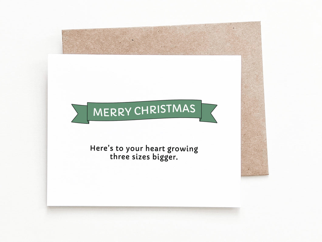 Heart Size Christmas Card