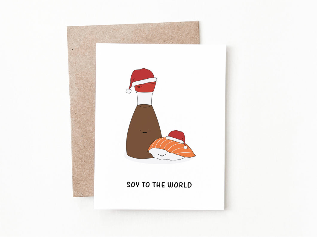 Sushi Soy Sauce Christmas Card